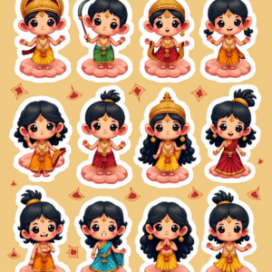 Indian Gods - Religious - Stickers Sheet v36